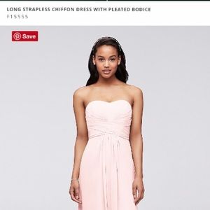 FITS SMALL: DB Strapless Chiffon Bridesmaid Petal